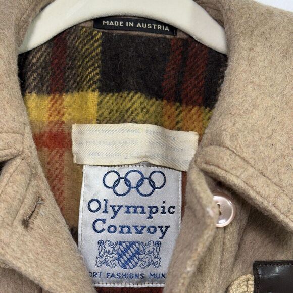 Vintage Olympic Convoy Coat Women M Wool Linen Blend Duffle Toggles Austria 70s - Picture 3 of 12